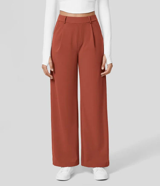 Vastara - Hoge Taille Pantalon met Zijzakken