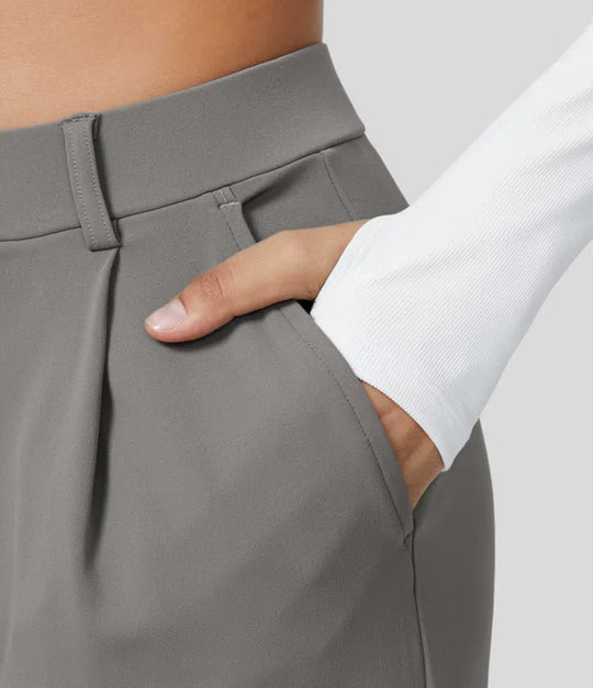 Vastara - Hoge Taille Pantalon met Zijzakken