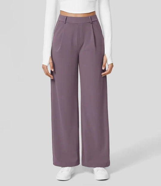 Vastara - Hoge Taille Pantalon met Zijzakken