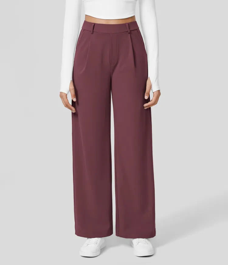 Vastara - Hoge Taille Pantalon met Zijzakken