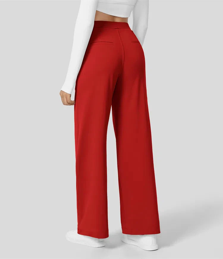 Vastara - Hoge Taille Pantalon met Zijzakken