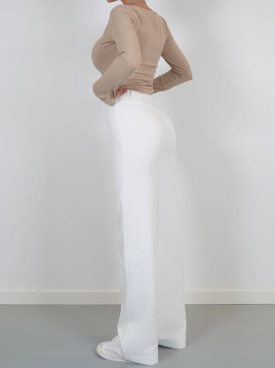 Comfortabele Wijde Hoge Taille Broek