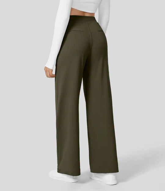 Vastara - Hoge Taille Pantalon met Zijzakken