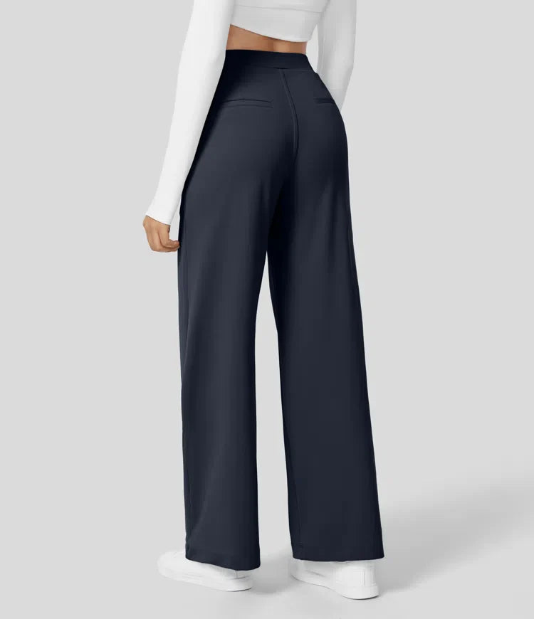 Vastara - Hoge Taille Pantalon met Zijzakken