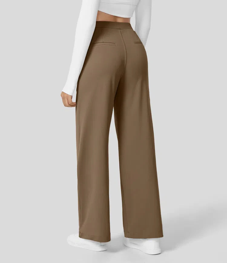Vastara - Hoge Taille Pantalon met Zijzakken