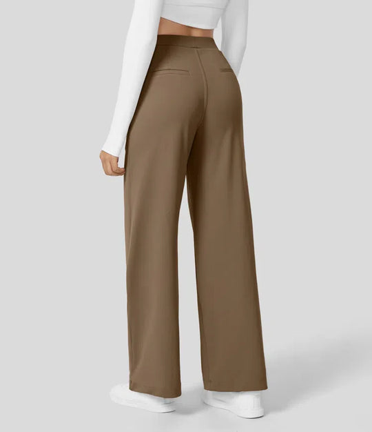 Vastara - Hoge Taille Pantalon met Zijzakken