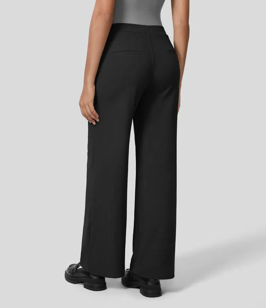 Vastara - Hoge Taille Pantalon met Zijzakken