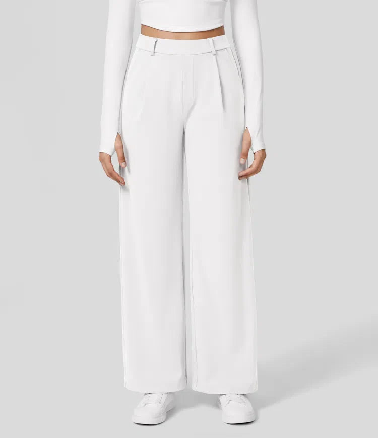 Vastara - Hoge Taille Pantalon met Zijzakken