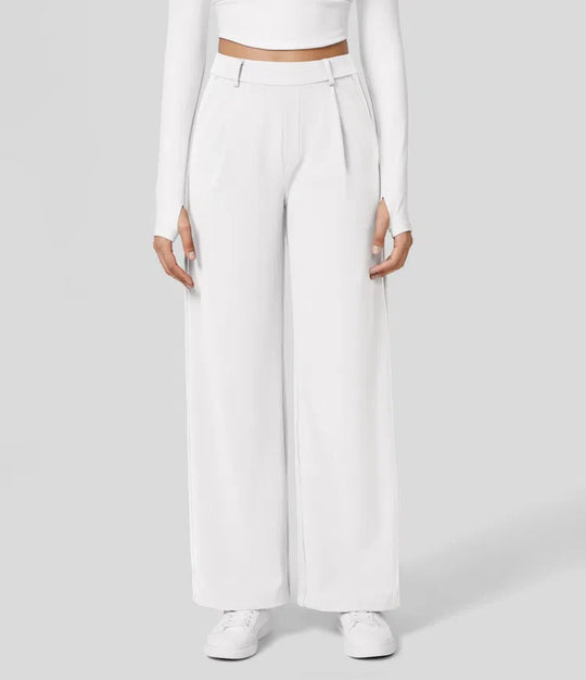 Vastara - Hoge Taille Pantalon met Zijzakken