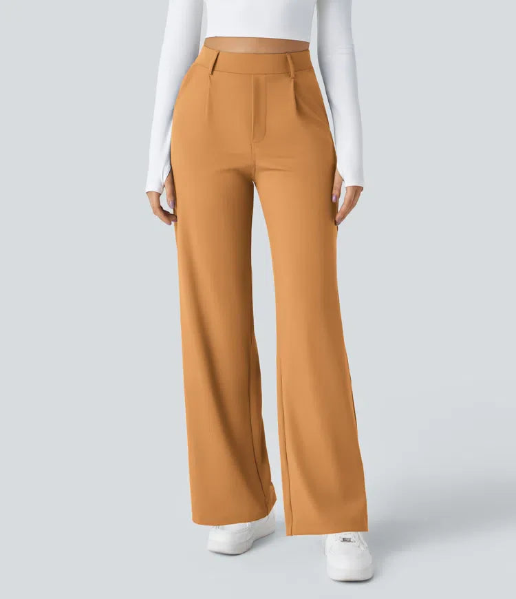 Vastara - Hoge Taille Pantalon met Zijzakken