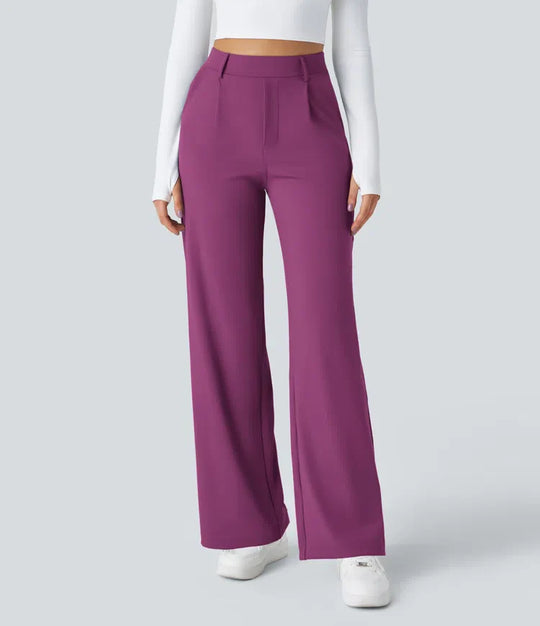 Vastara - Hoge Taille Pantalon met Zijzakken