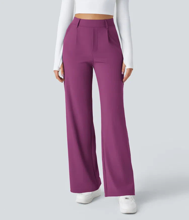 Vastara - Hoge Taille Pantalon met Zijzakken