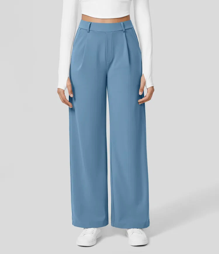 Vastara - Hoge Taille Pantalon met Zijzakken