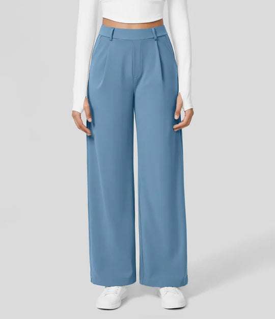 Vastara - Hoge Taille Pantalon met Zijzakken