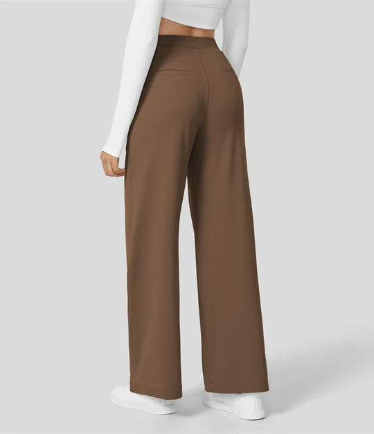 Vastara - Hoge Taille Pantalon met Zijzakken