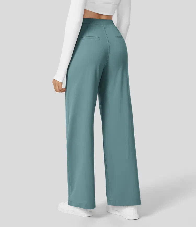 Vastara - Hoge Taille Pantalon met Zijzakken