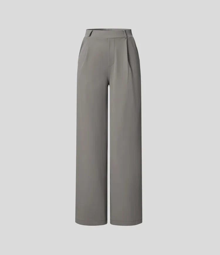 Vastara - Hoge Taille Pantalon met Zijzakken