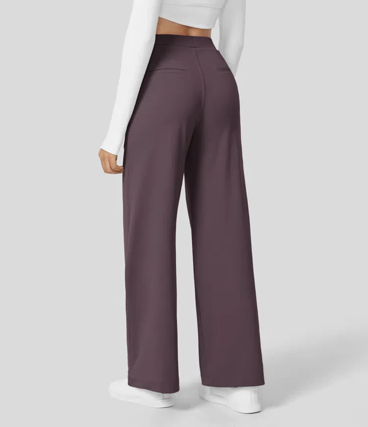 Vastara - Hoge Taille Pantalon met Zijzakken