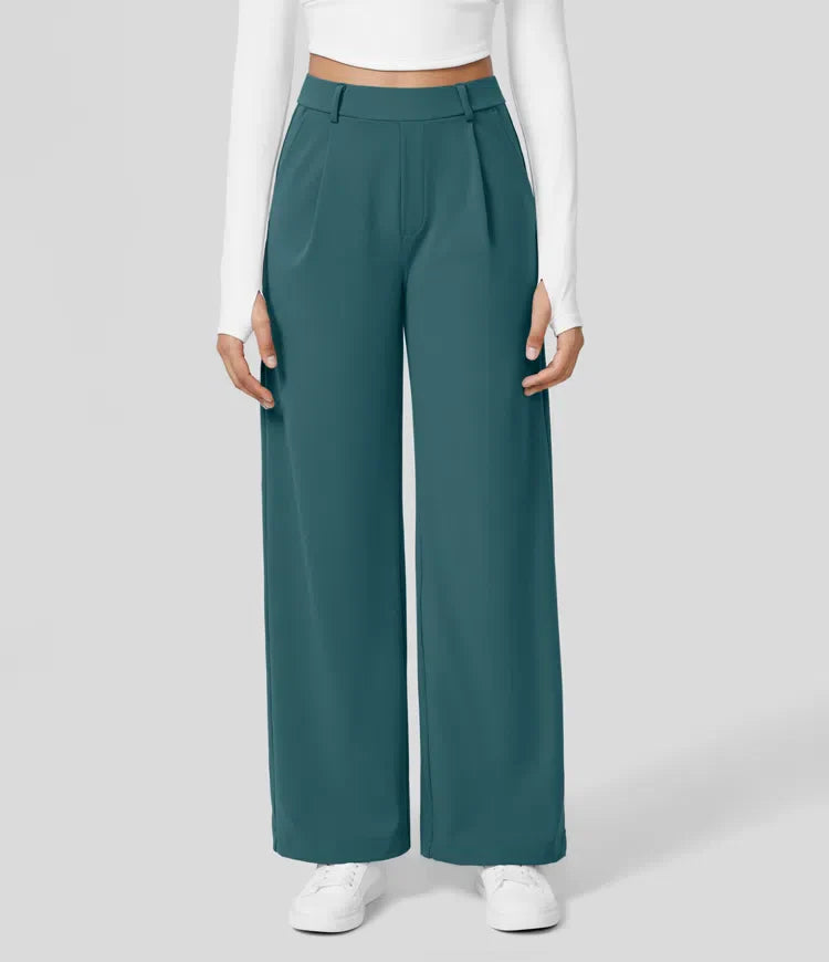 Vastara - Hoge Taille Pantalon met Zijzakken