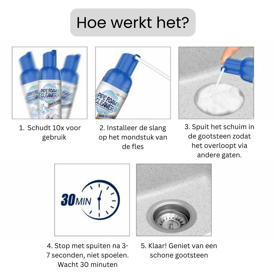 PipeCleaner™ Afvoerreiniger op basis van schuim