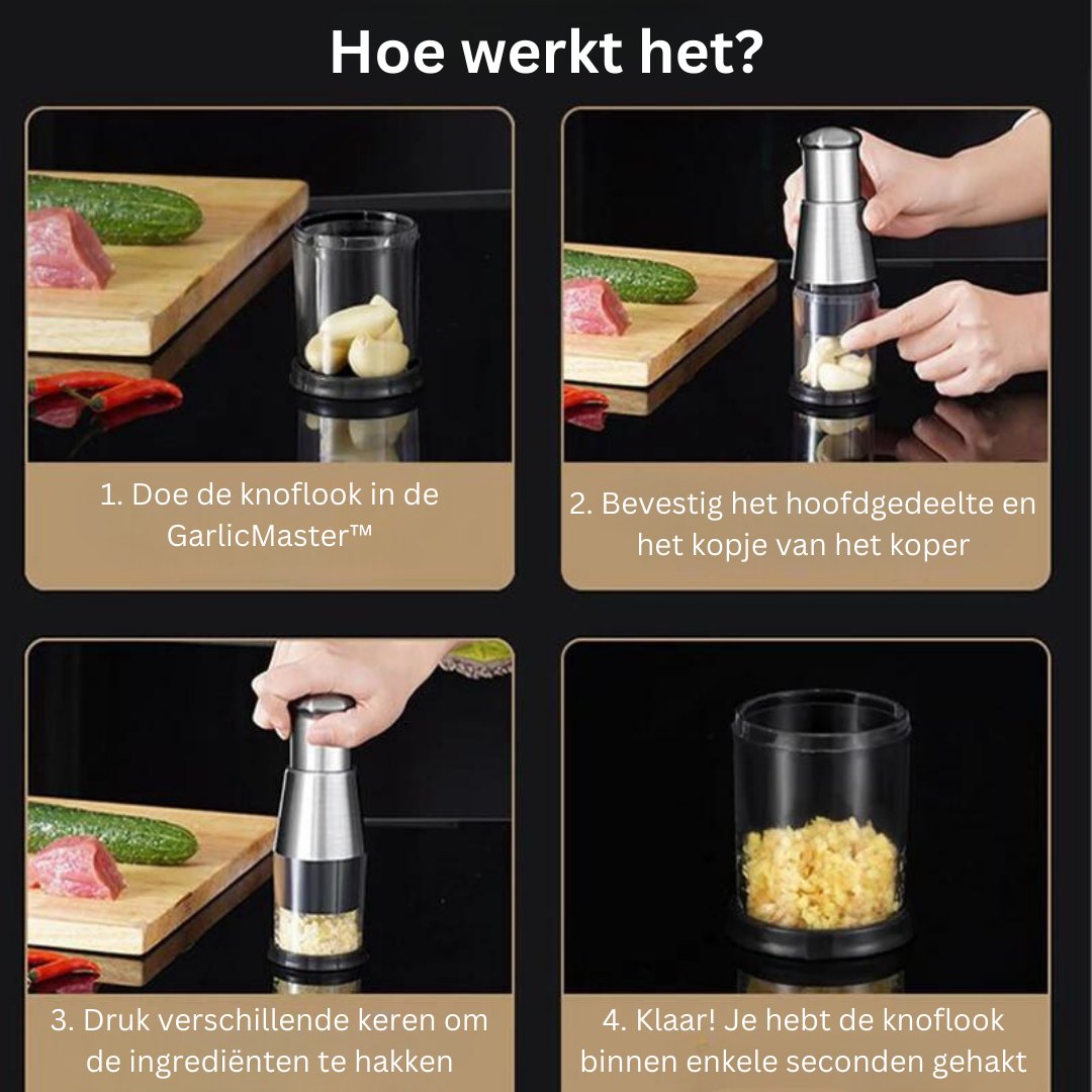 GarlicMaster™ Multifunctionele Knoflookhakker