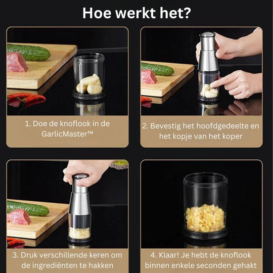 GarlicMaster™ Multifunctionele Knoflookhakker