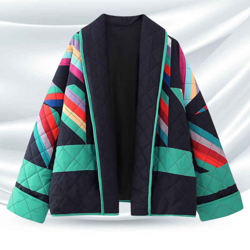 Mosaic Gestikte Kimono Jas