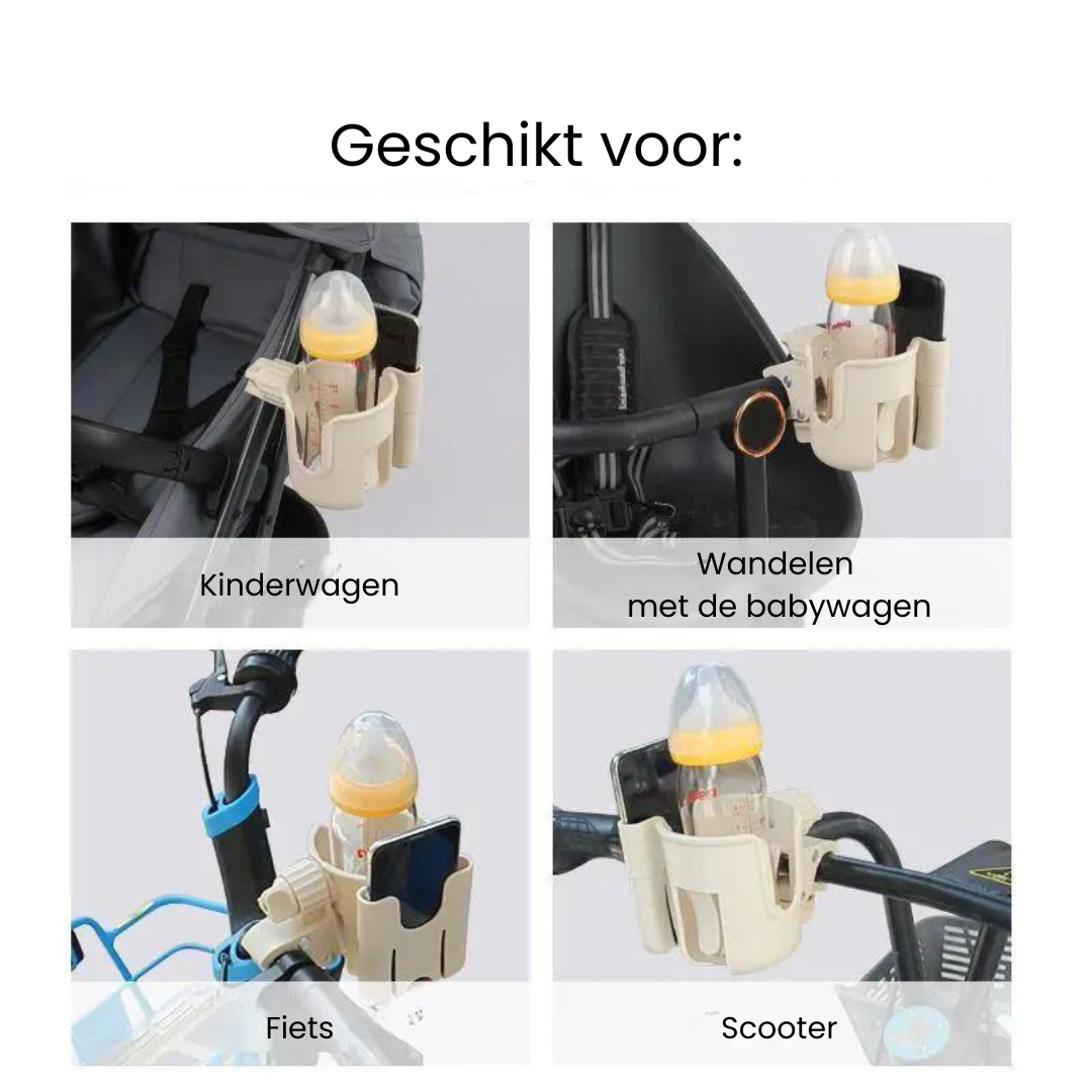 Wandelwagen telefoon- en bekerhouder