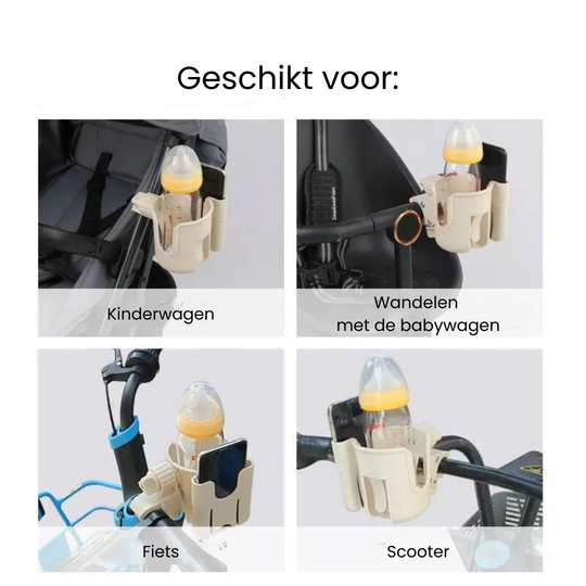 Wandelwagen telefoon- en bekerhouder