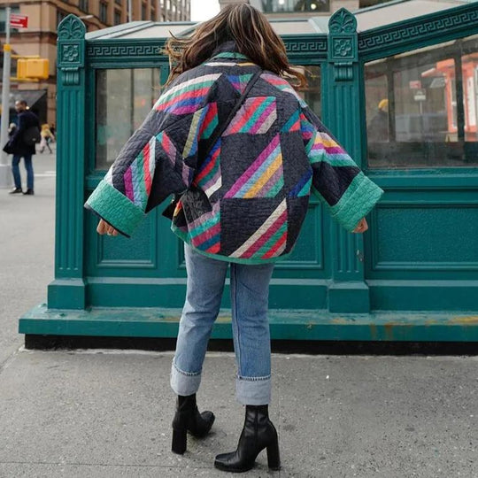 Mosaic Gestikte Kimono Jas