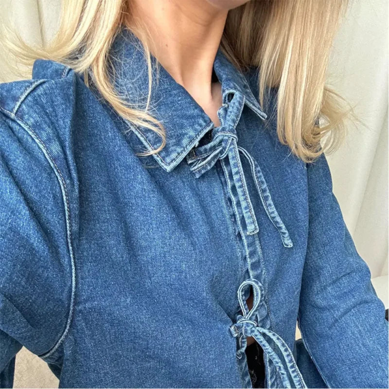 Sofia's Denim Top met strik