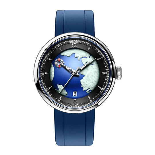 Mechanisch horloge met draaiende aarde