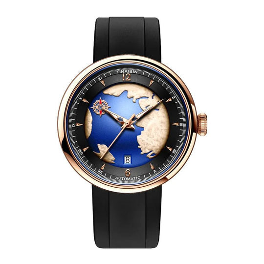 Mechanisch horloge met draaiende aarde
