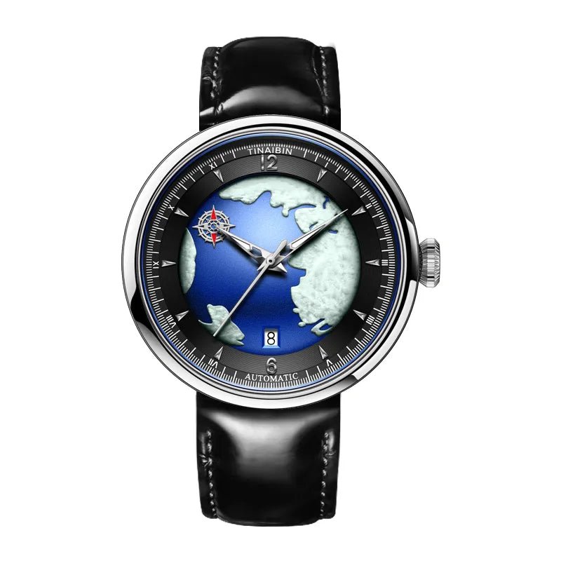 Mechanisch horloge met draaiende aarde