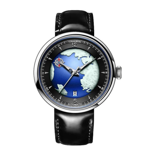 Mechanisch horloge met draaiende aarde