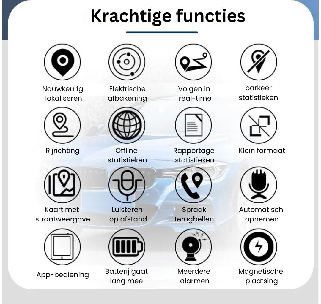 Magnetische GPS Tracker met automatische geluidsopname
