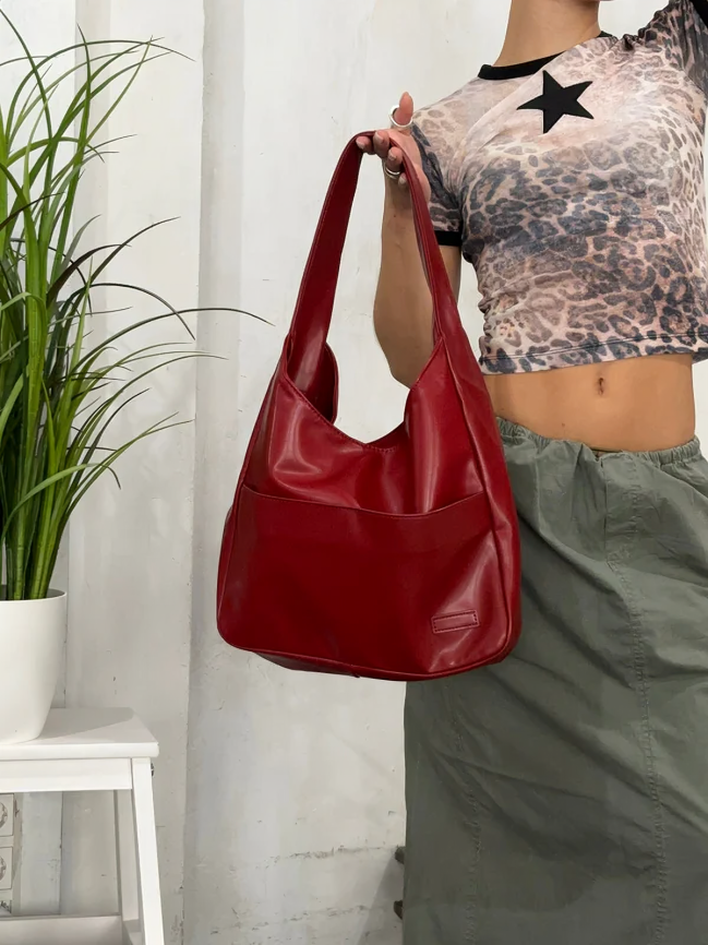 Katy Leren Hobo Tas - Rits Versie