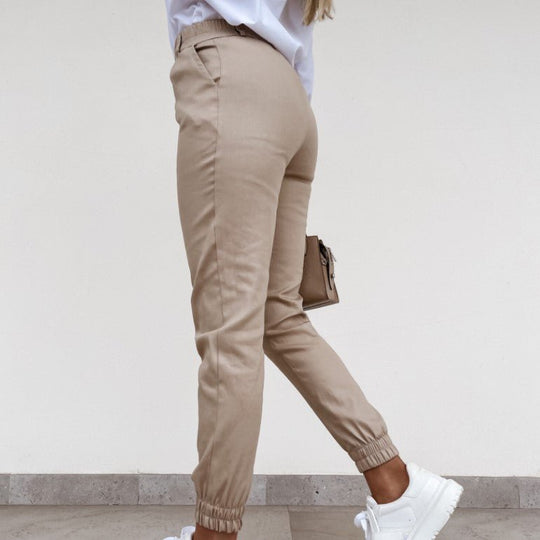 Casual broek met hoge taille